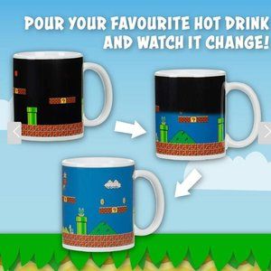 Super Mario Mug Limited 16 Oz Heat Change New Super Nintendo NES Game Cup Gamer